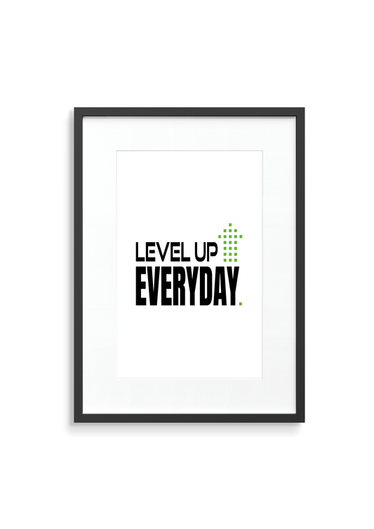 Gaming inspired motivational print with green Arrow