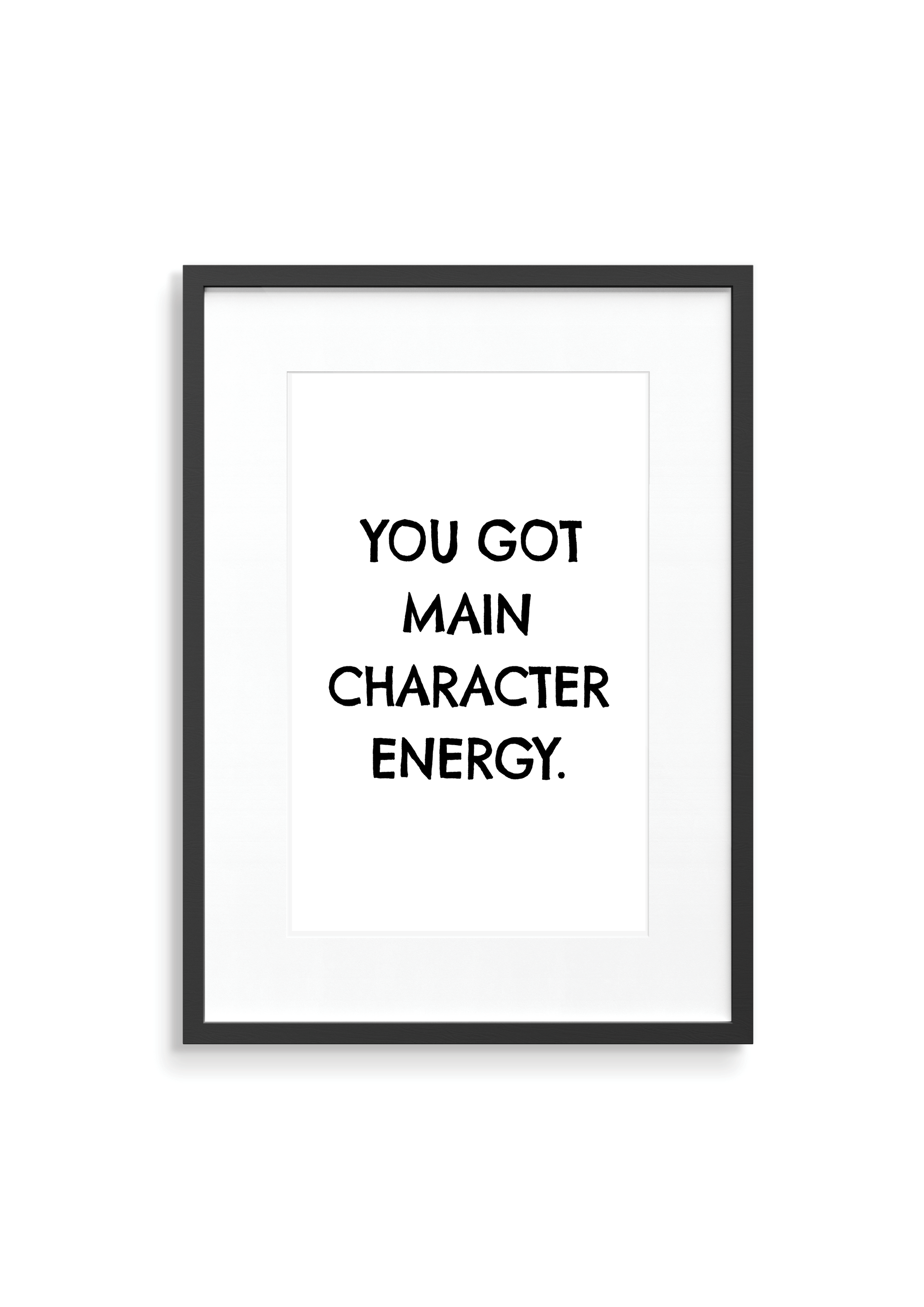 game, movie inspired motivational print in black and white